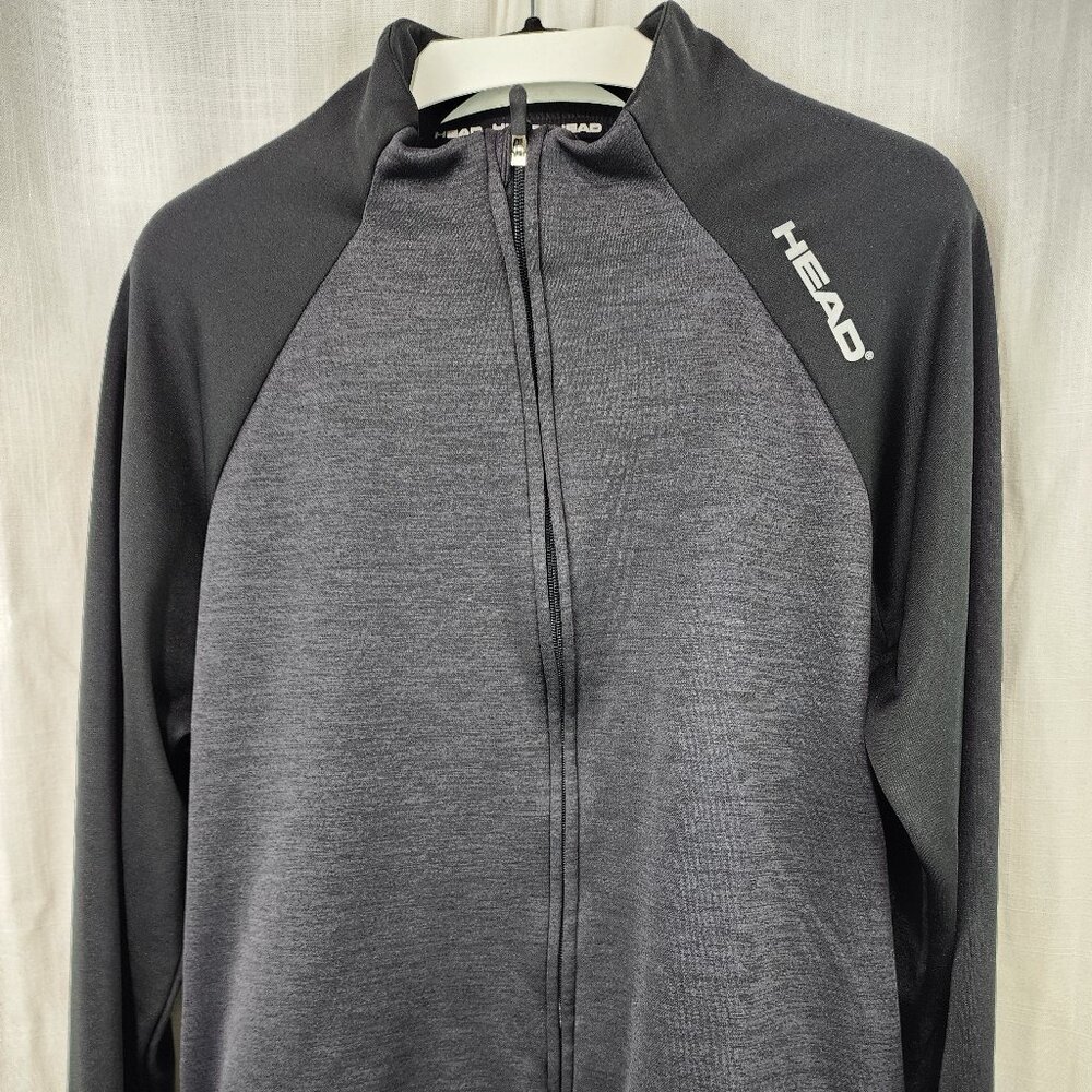 Head Black and charcoal Mens Lightning Full-Zip Nine-iron Jacket, size Large